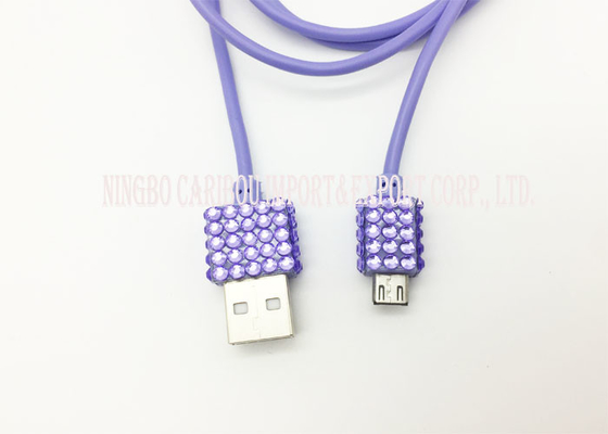 Свет - ПВК зарядного кабеля Усб пурпурного цвета микро- и материал медной проволоки